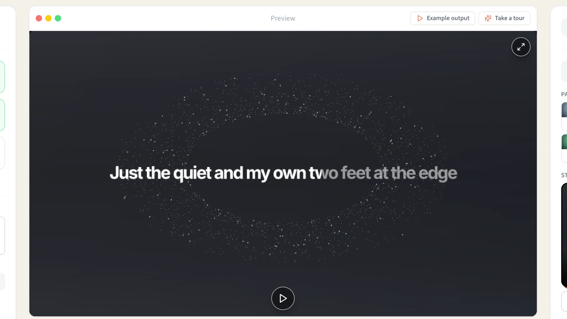 Widescreen 16:9 lyric video preview for YouTube
