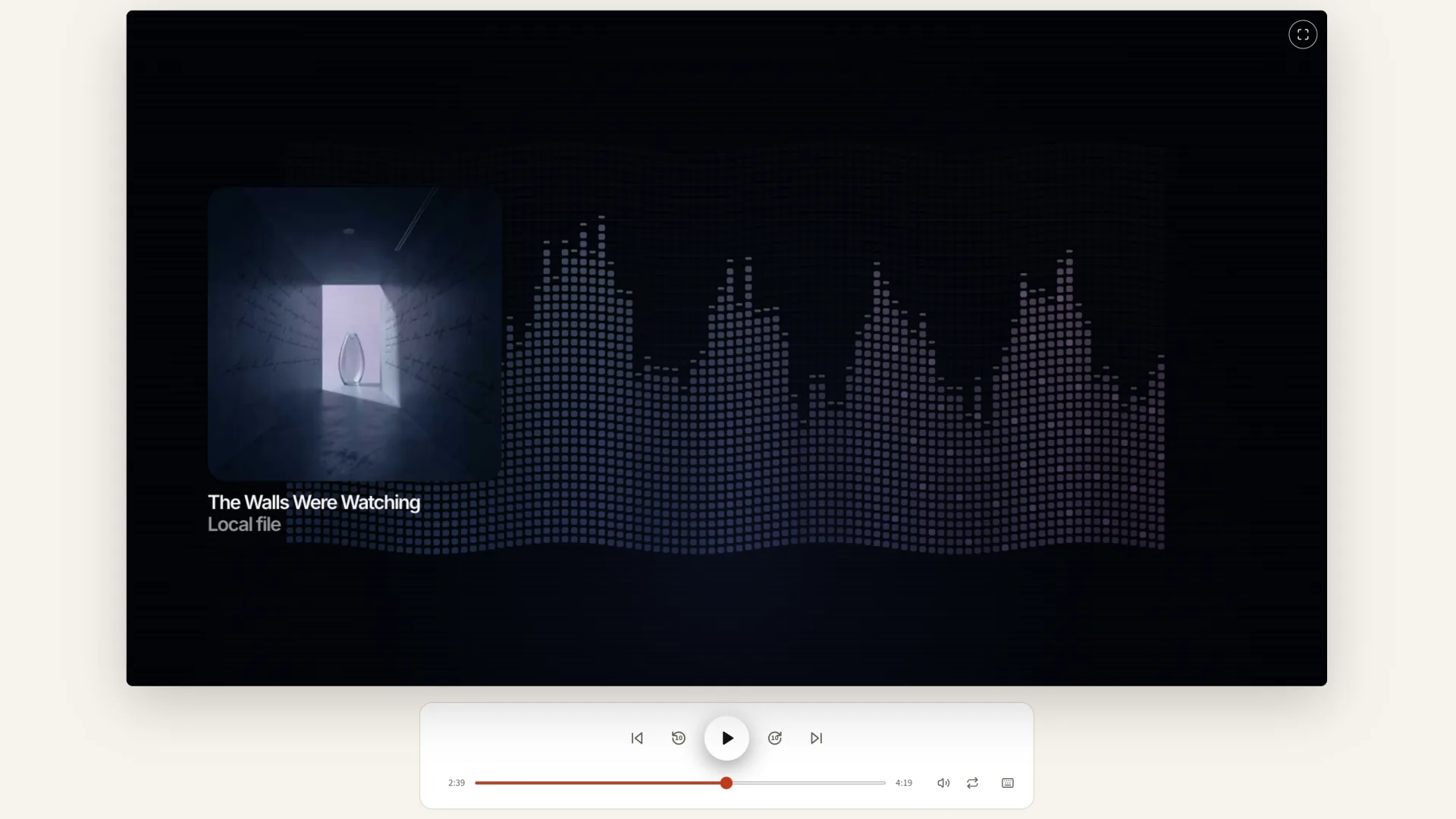 LyricTime Player showing the option to create synced lyrics for a local song without a matching lyric file